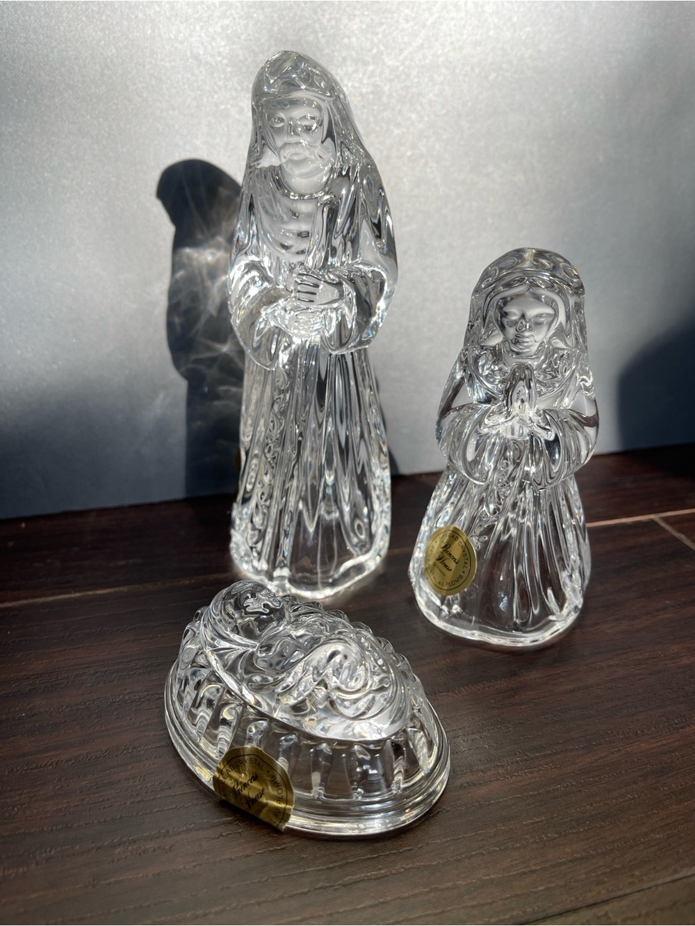 Princess House Clear 24% Lead Glass crystal Nativity Figurine Trio Germany 1995